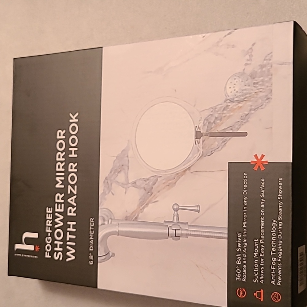 SHOWER MIRROR WITH RAZOR HOOK